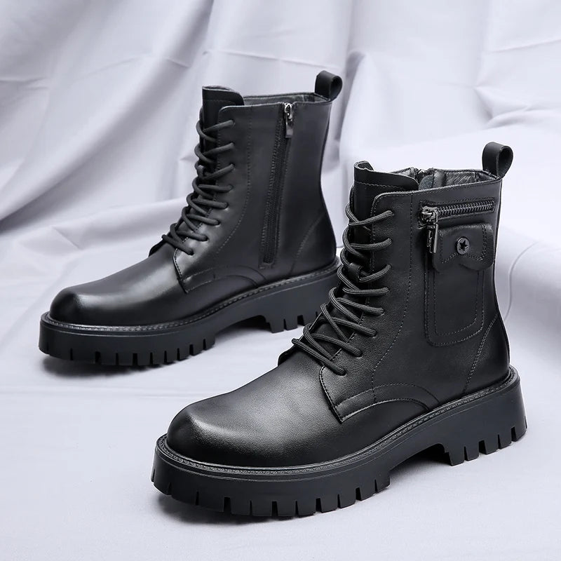 Genuine Leather Pocket Boots