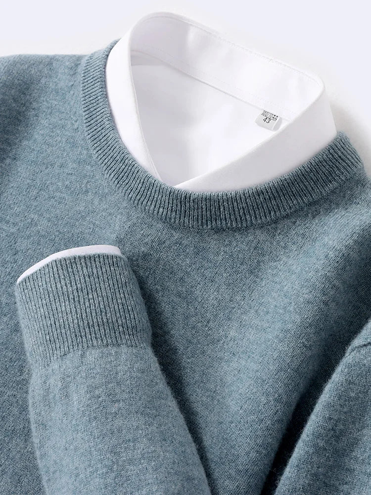 Merino Wool O-neck Sweater