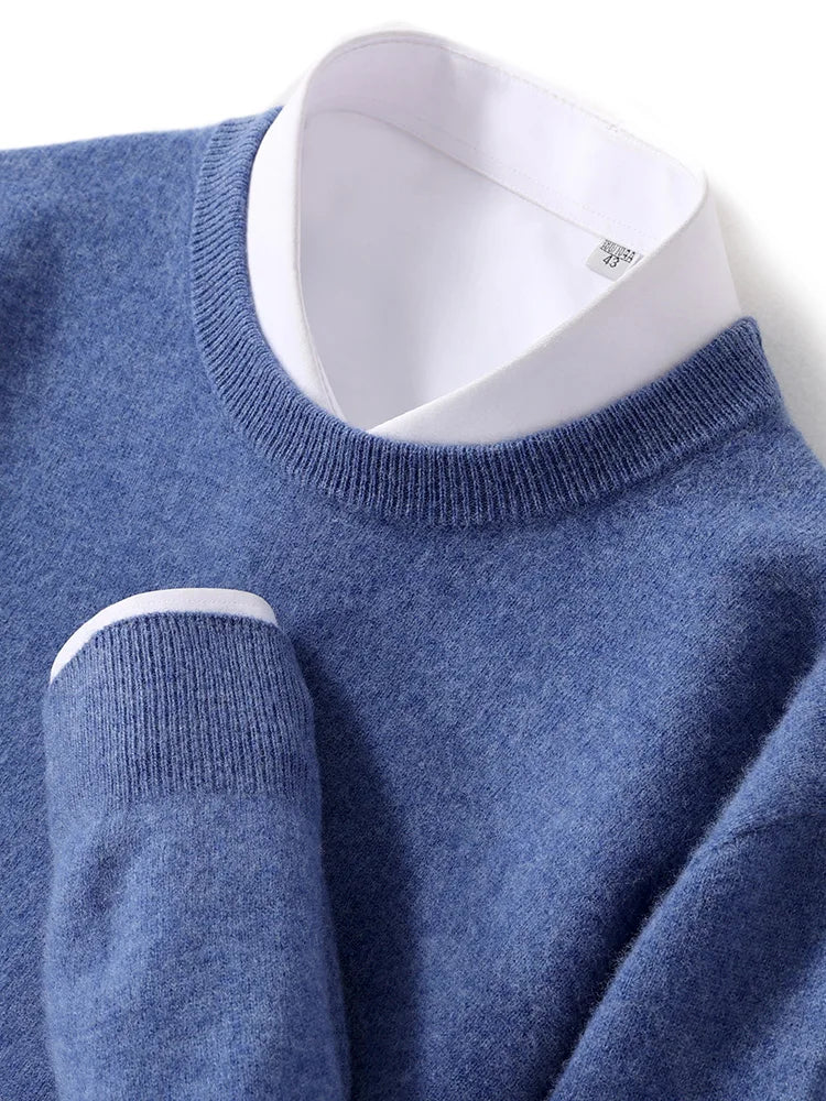 Merino Wool O-neck Sweater