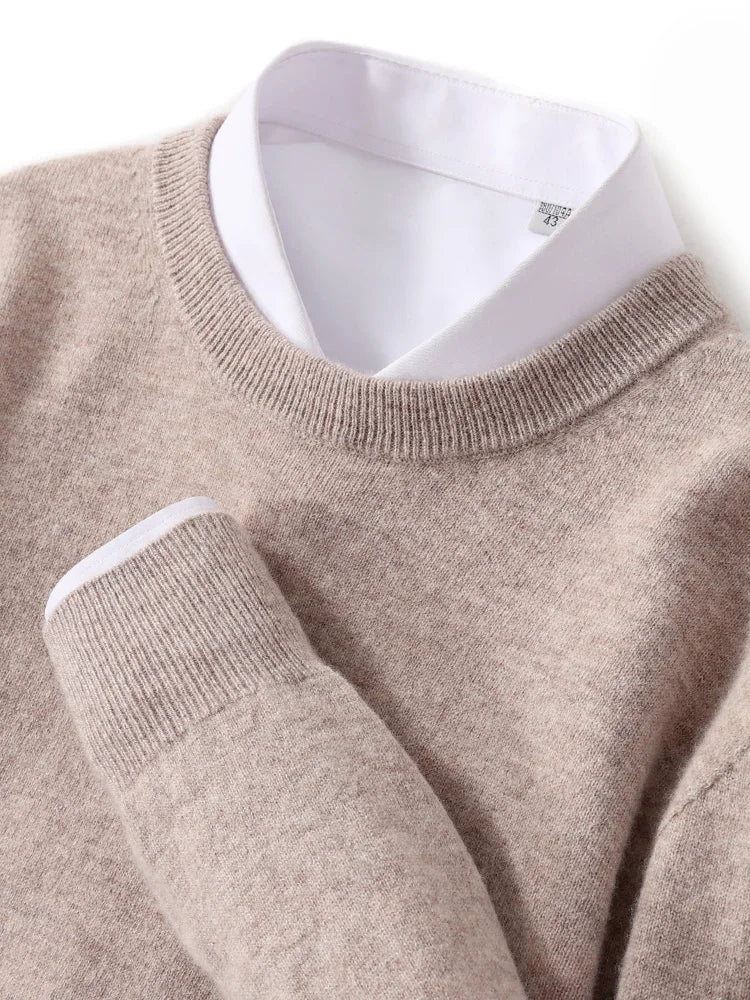 Merino Wool O-neck Sweater